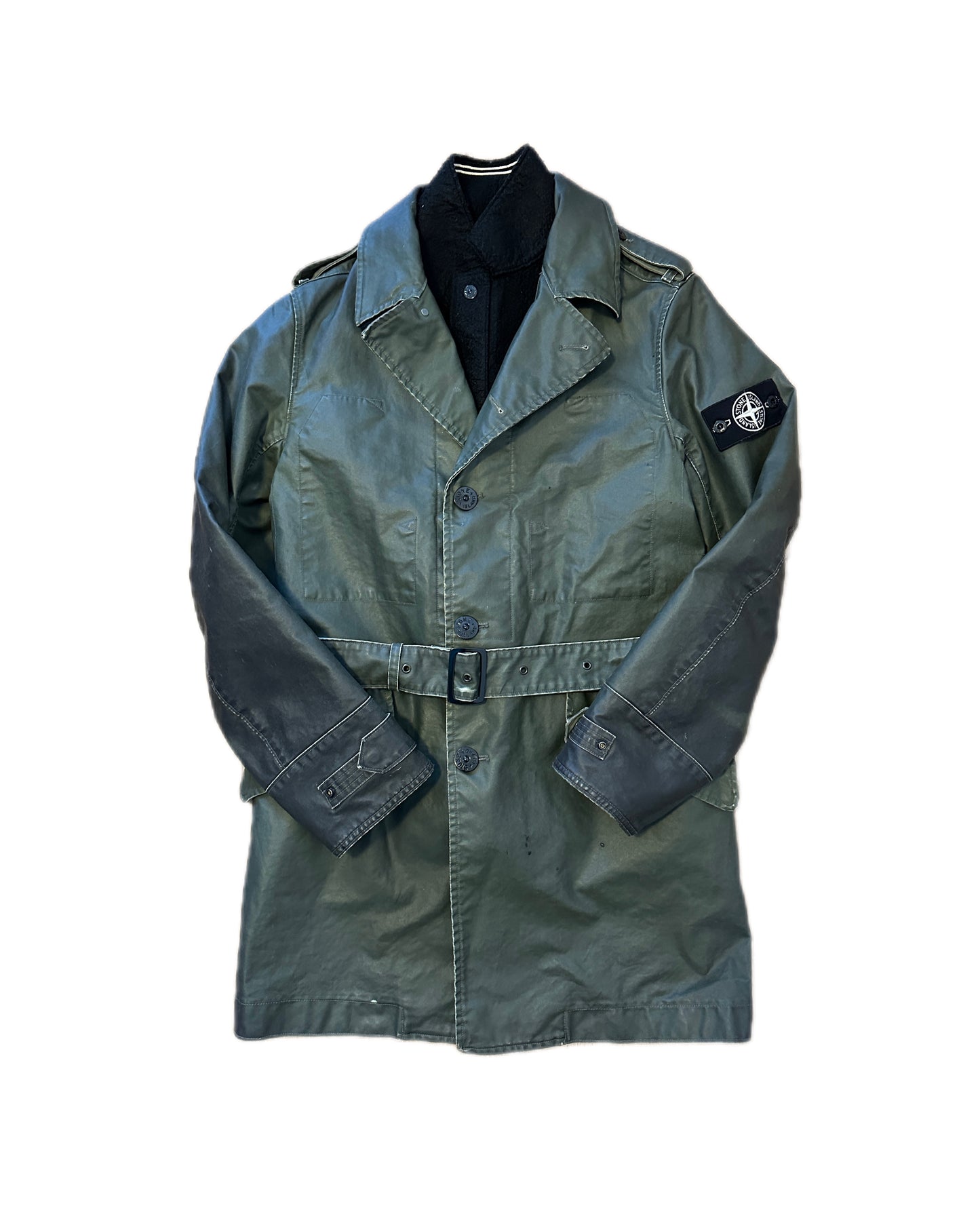 Stone Island 2009 Archivio Waxed Ice  Trenchcoat Jacket - M - Made in Italy