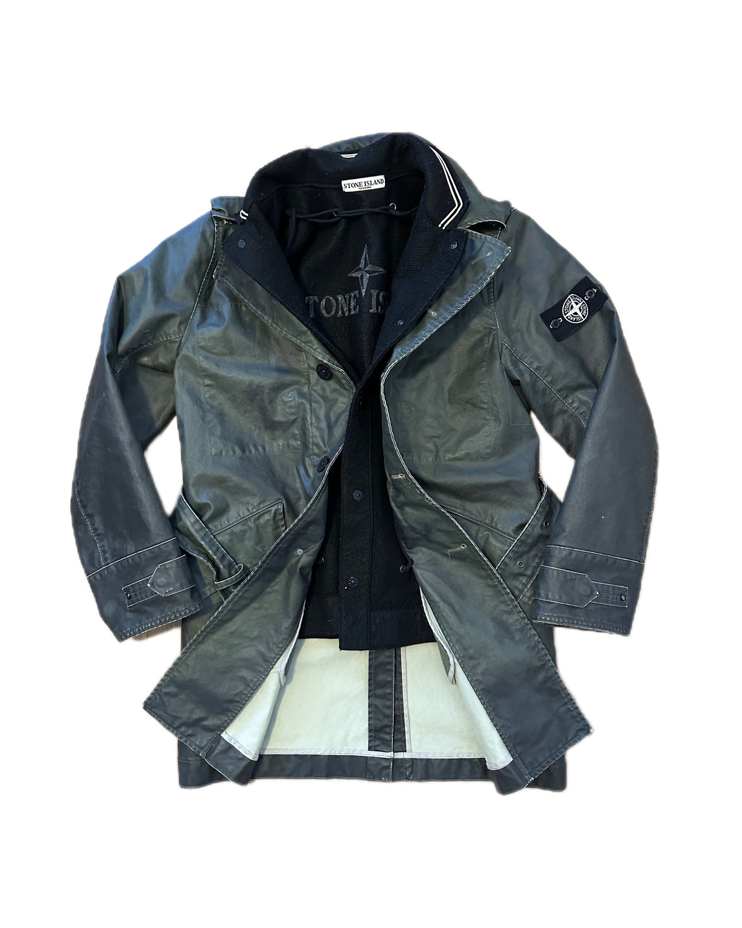 Stone Island 2009 Archivio Waxed Ice  Trenchcoat Jacket - M - Made in Italy