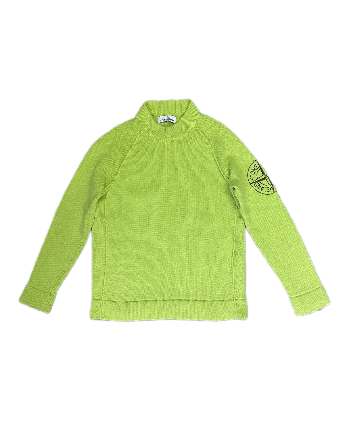 Stone Island 2019 Lime Green Wool Knit - L - Made in Italy