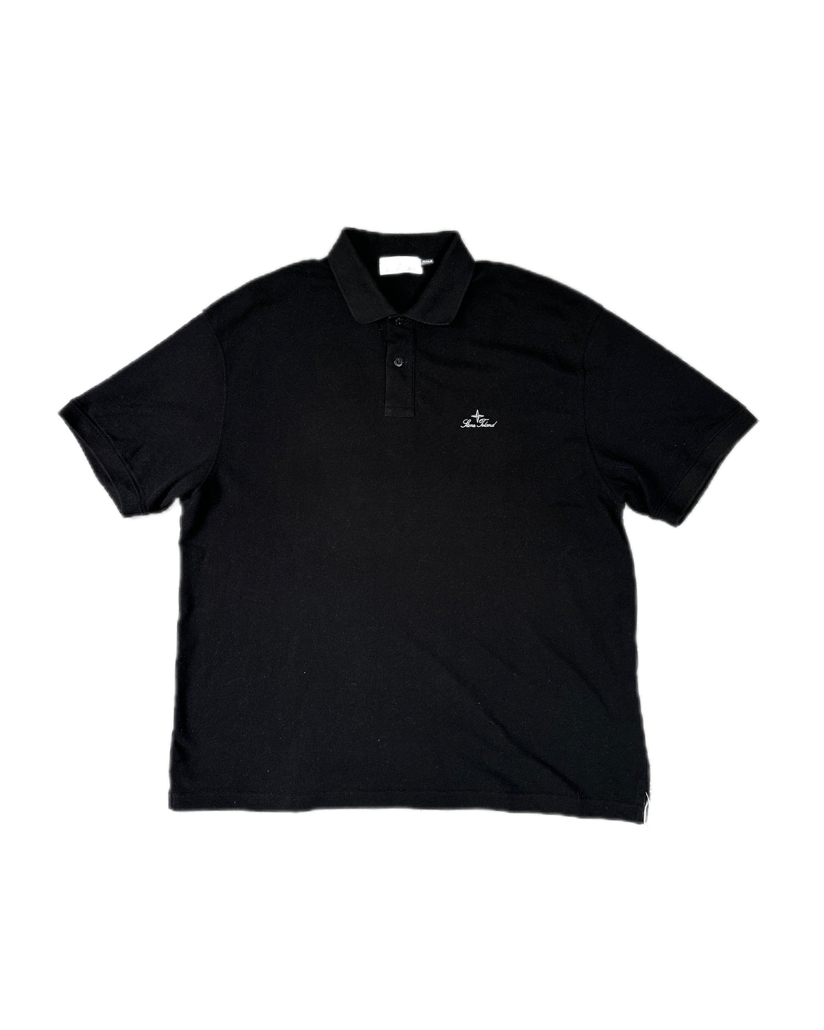 Stone Island 2026 Organic Cotton 50/2 Pique Fissato Dye 80s Script Logo Polo Shirt - XXL