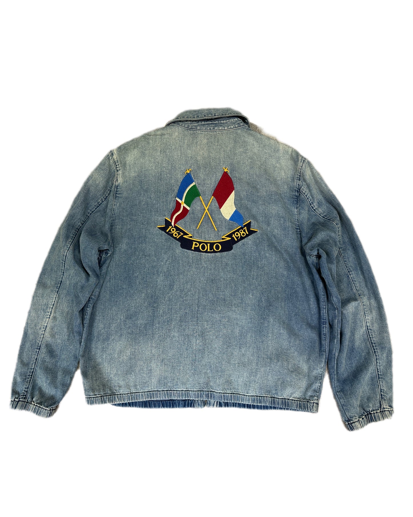 Polo Ralph Lauren Cross Flags 1987 Denim Zip Jacket - XXL
