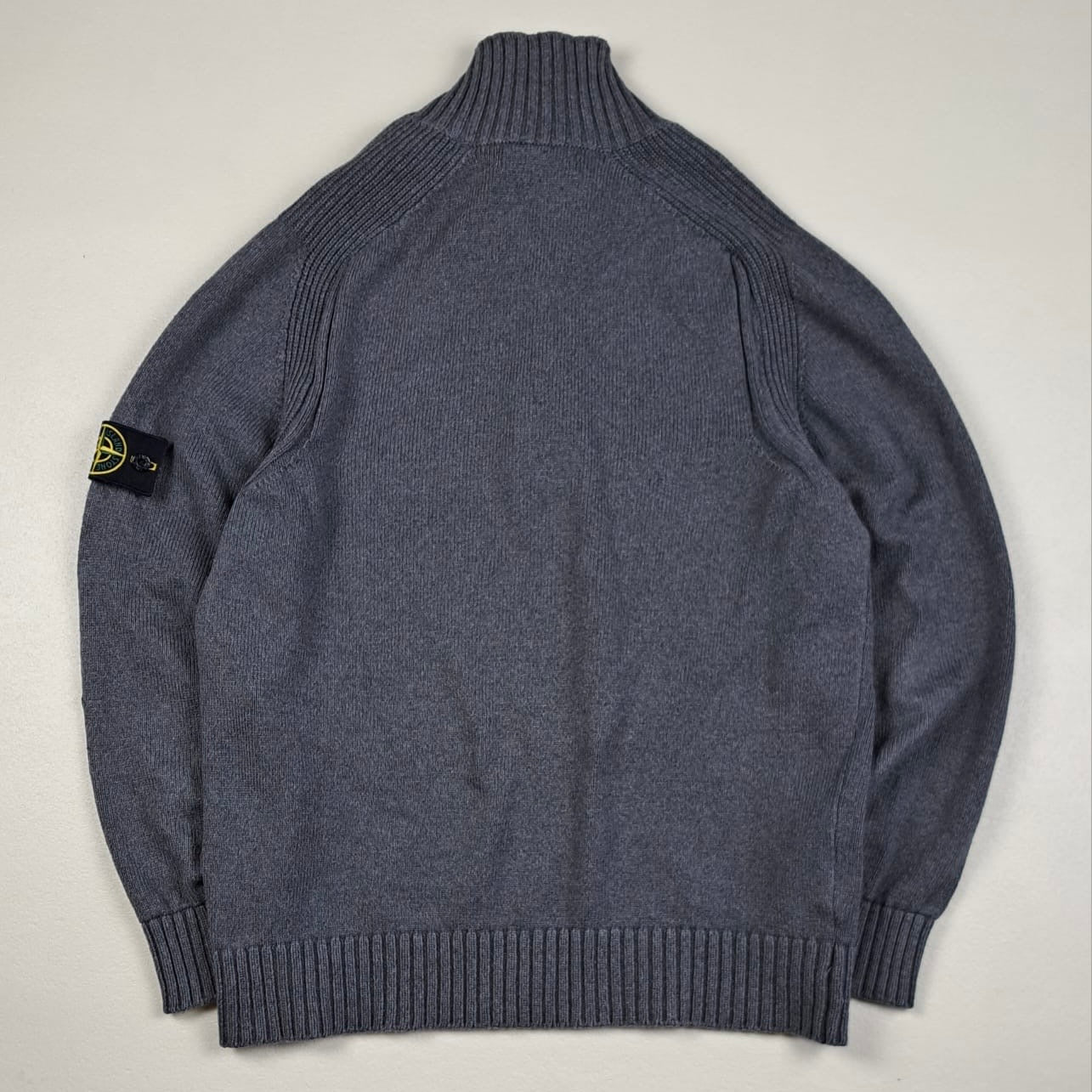 Stone Island 2010 Grey Knit Troyer Sweater - XL - Made in Italy