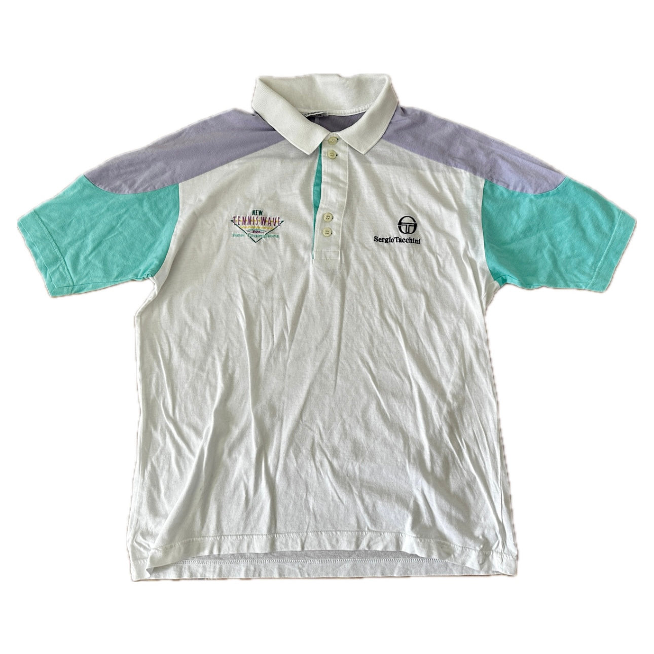 Sergio Tacchini 80s Tennis Polo Shirt - VI / L - Made in Italy