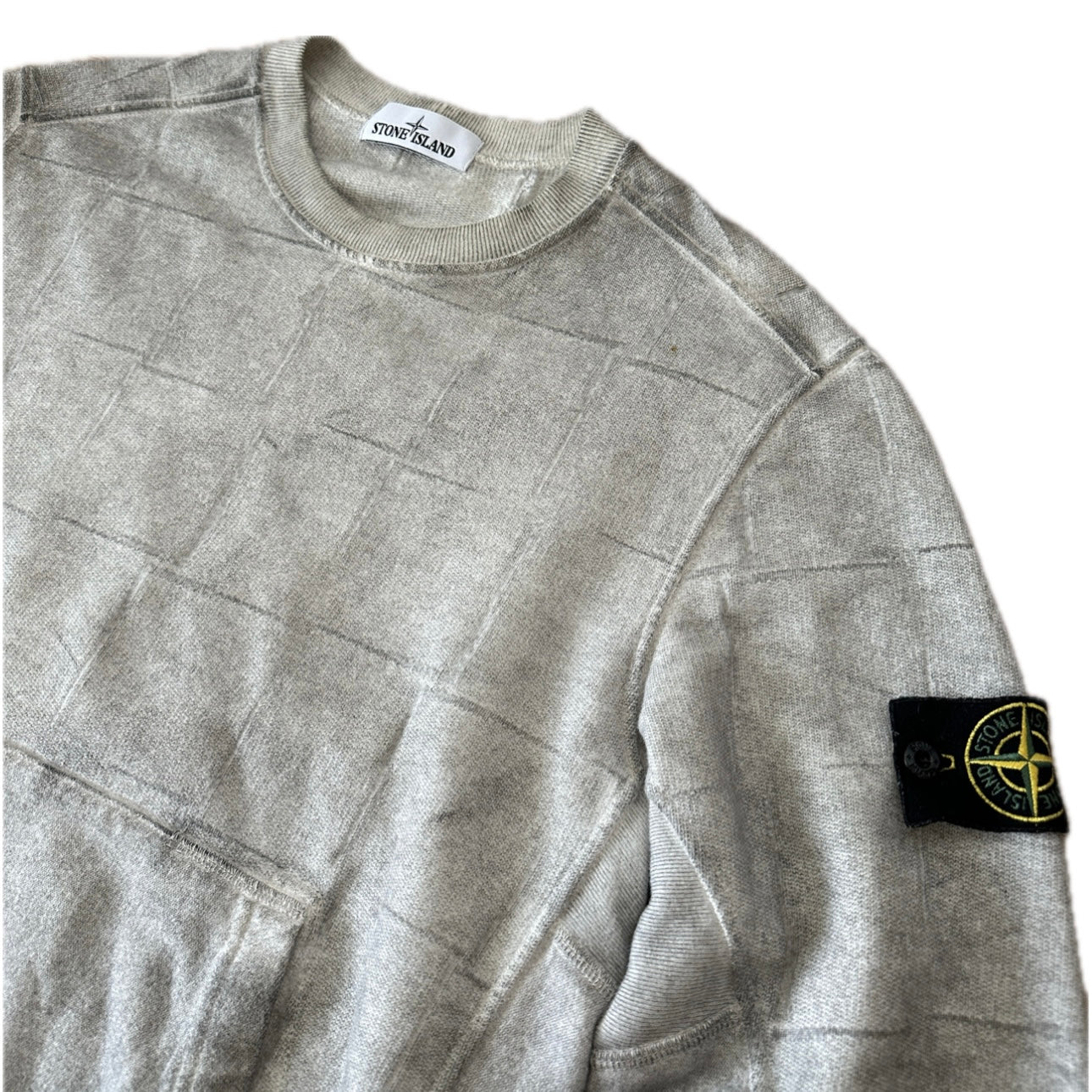 Stone Island 2017 House Check Dust Colour Treatment Grey- M - Made in Italy