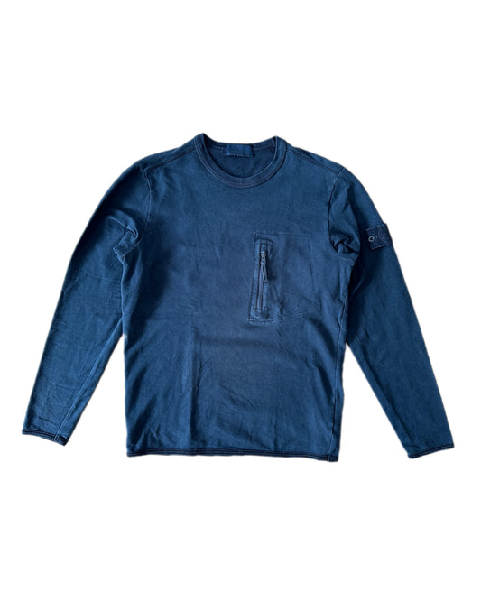 Stone Island 2017 Navy Cotton Ghost Piece Sweatshirt - M - Made in Italy