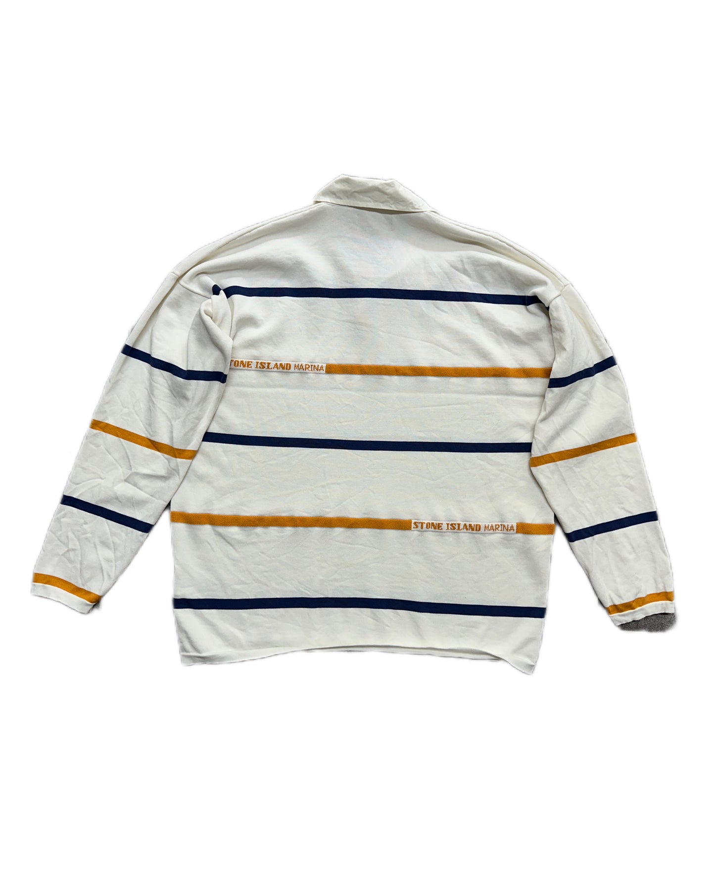 Stone Island Marina 2025 Striped Cotton Knit Rugby Shirt - XXL - Made in Italy