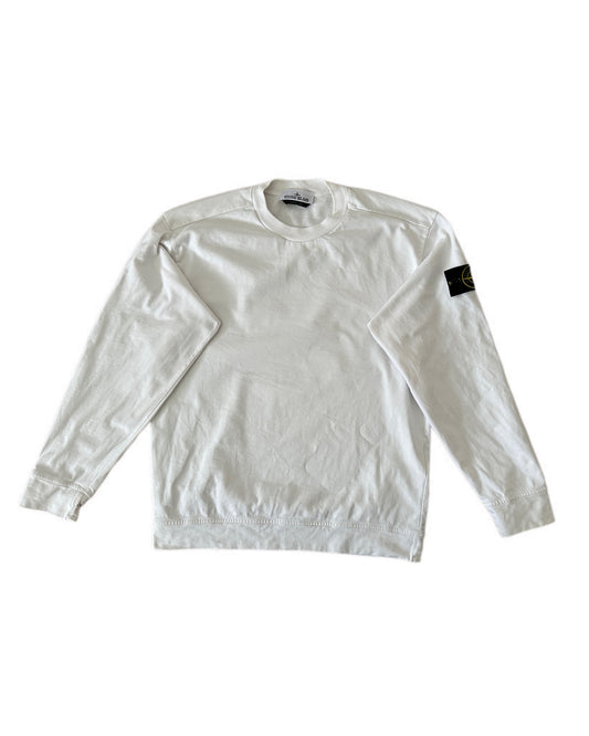 Stone Island 2023 White Cotton Sweatshirt - S