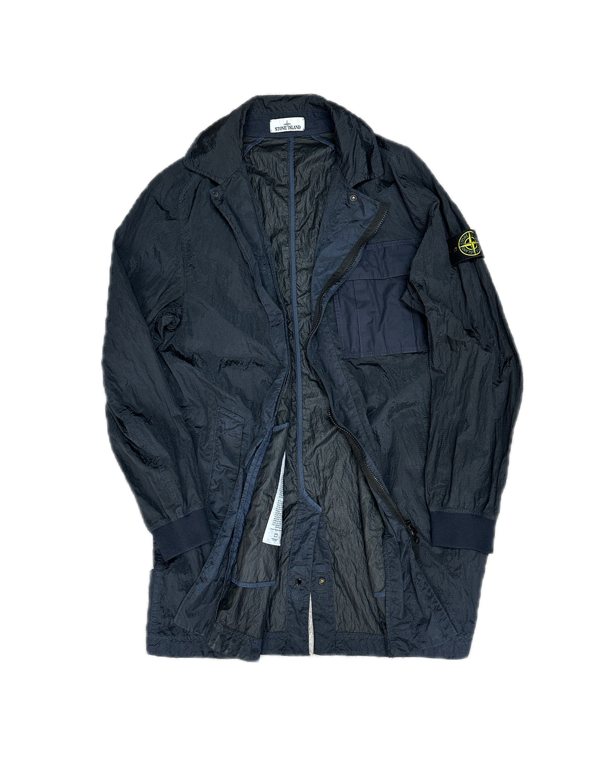 Stone Island 2019 Nylon Metal Watro Ripstop Navy Coat - L
