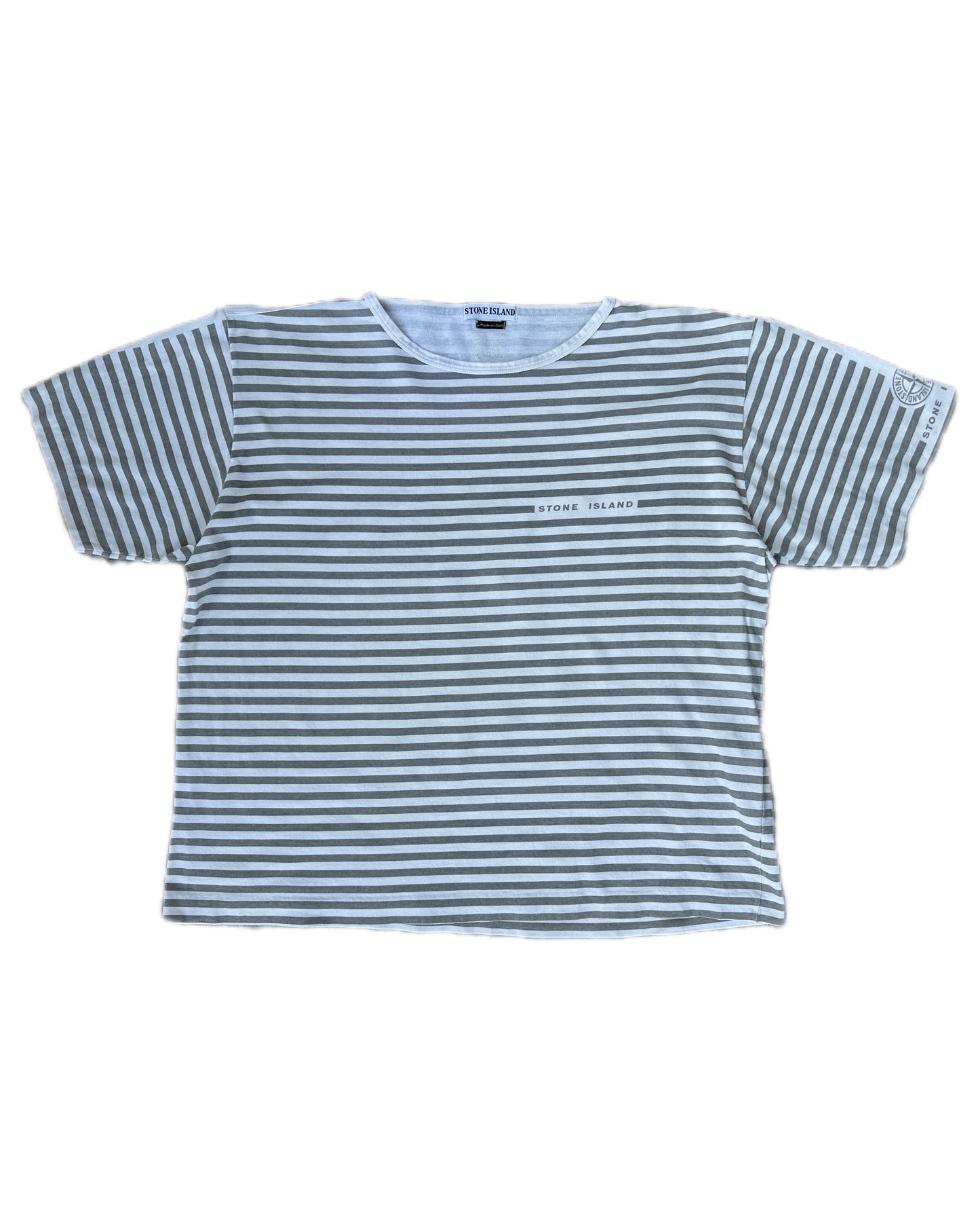 Stone Island 1997 Vintage Stripe T-Shirt - XXL - Made in Italy