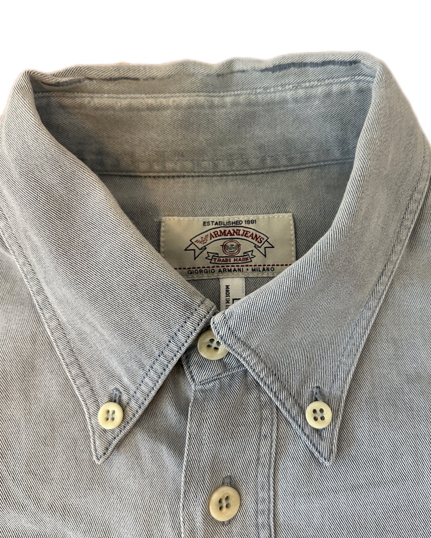 Armani Jeans Vintage 90s Cotton Overshirt -  L - Made in Italy
