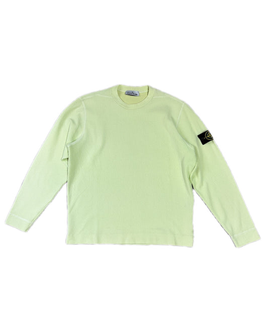 Stone Island Lemon Ribbed Cotton Sweatshirt - L