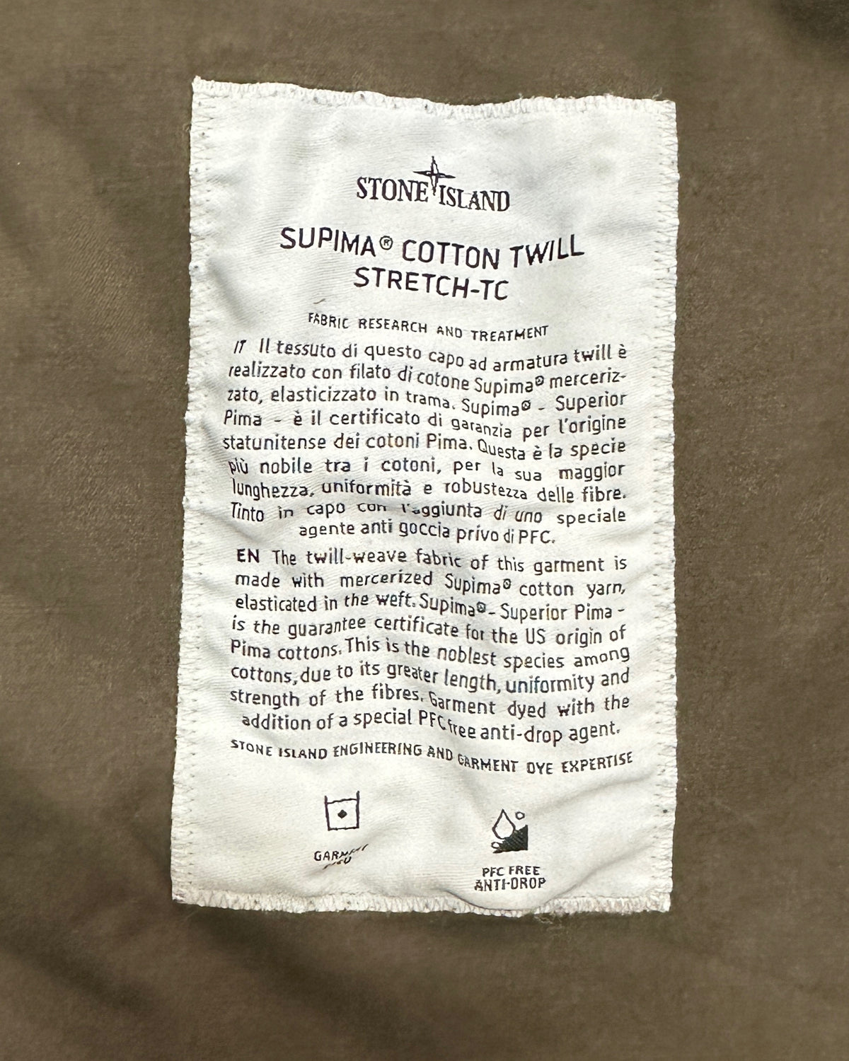 Stone Island 2025 Supima Cotton Stretch-TC Jacket - M