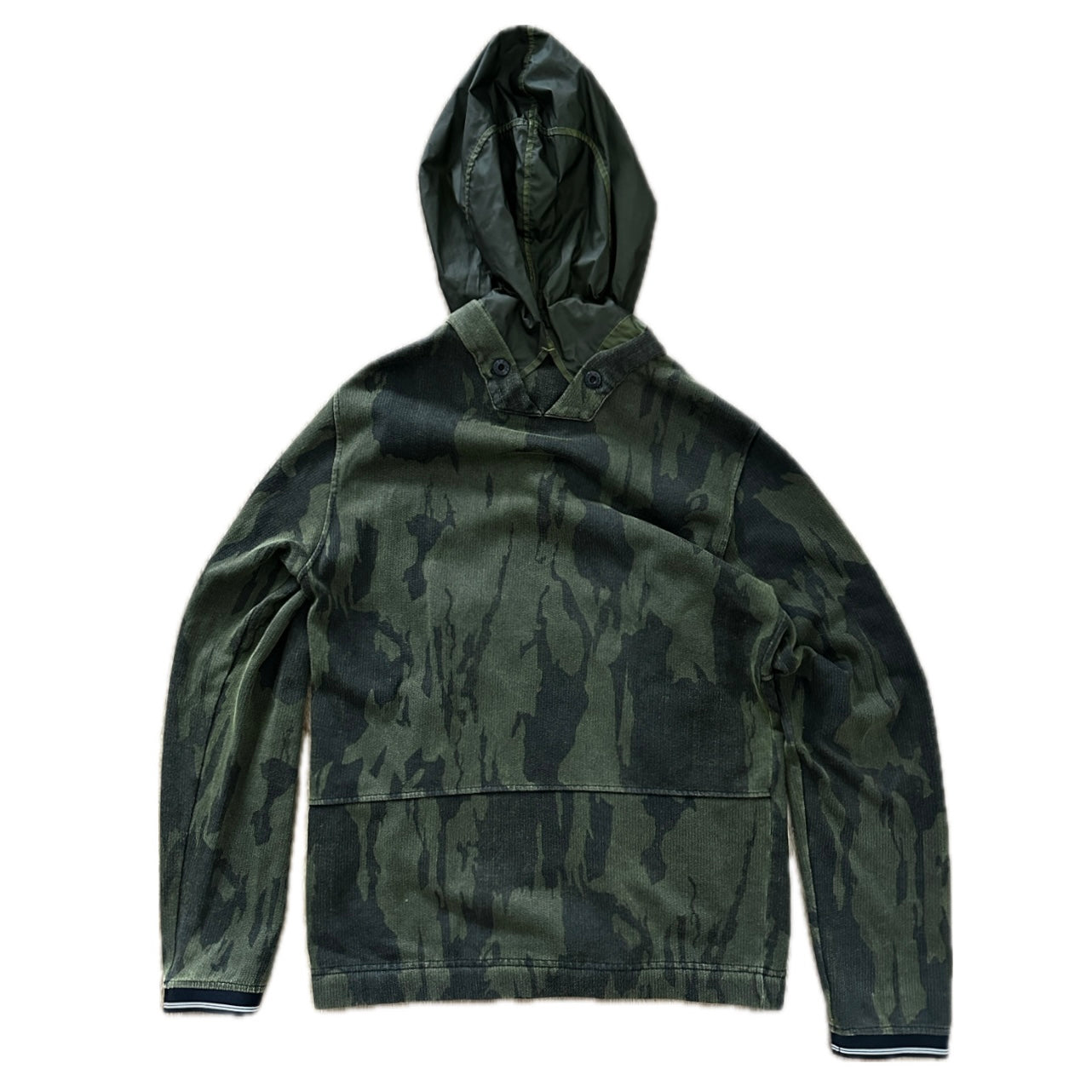 Stone Island 2015 Flowing Camo Reserve Effect Knit Hoodie - L - Made in Italy