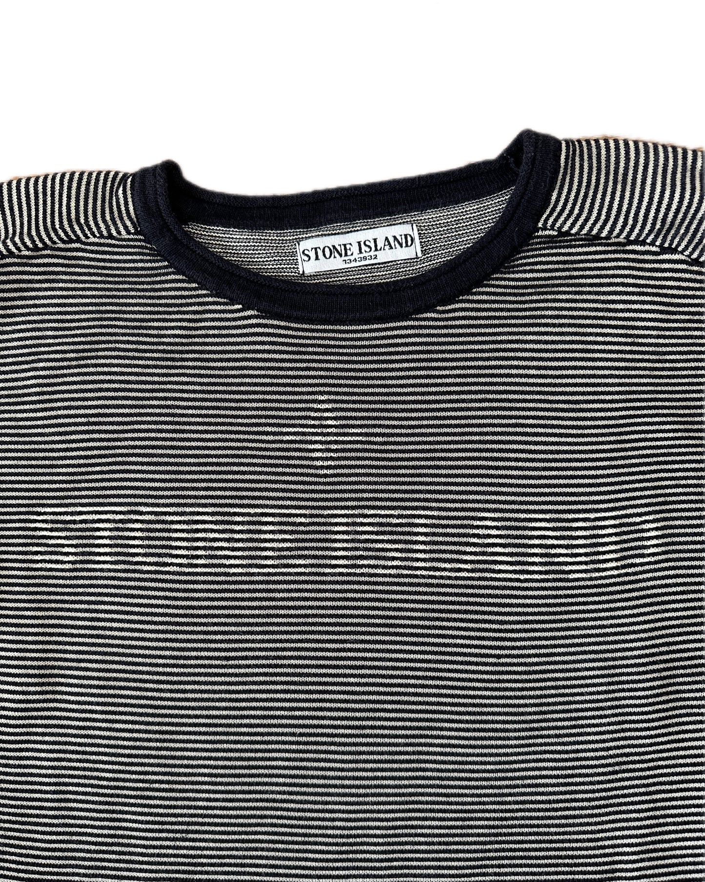 Stone Island 2009 Holographic Logo Mesh Badge 3D Knit Sweatshirt - L - Made in Italy
