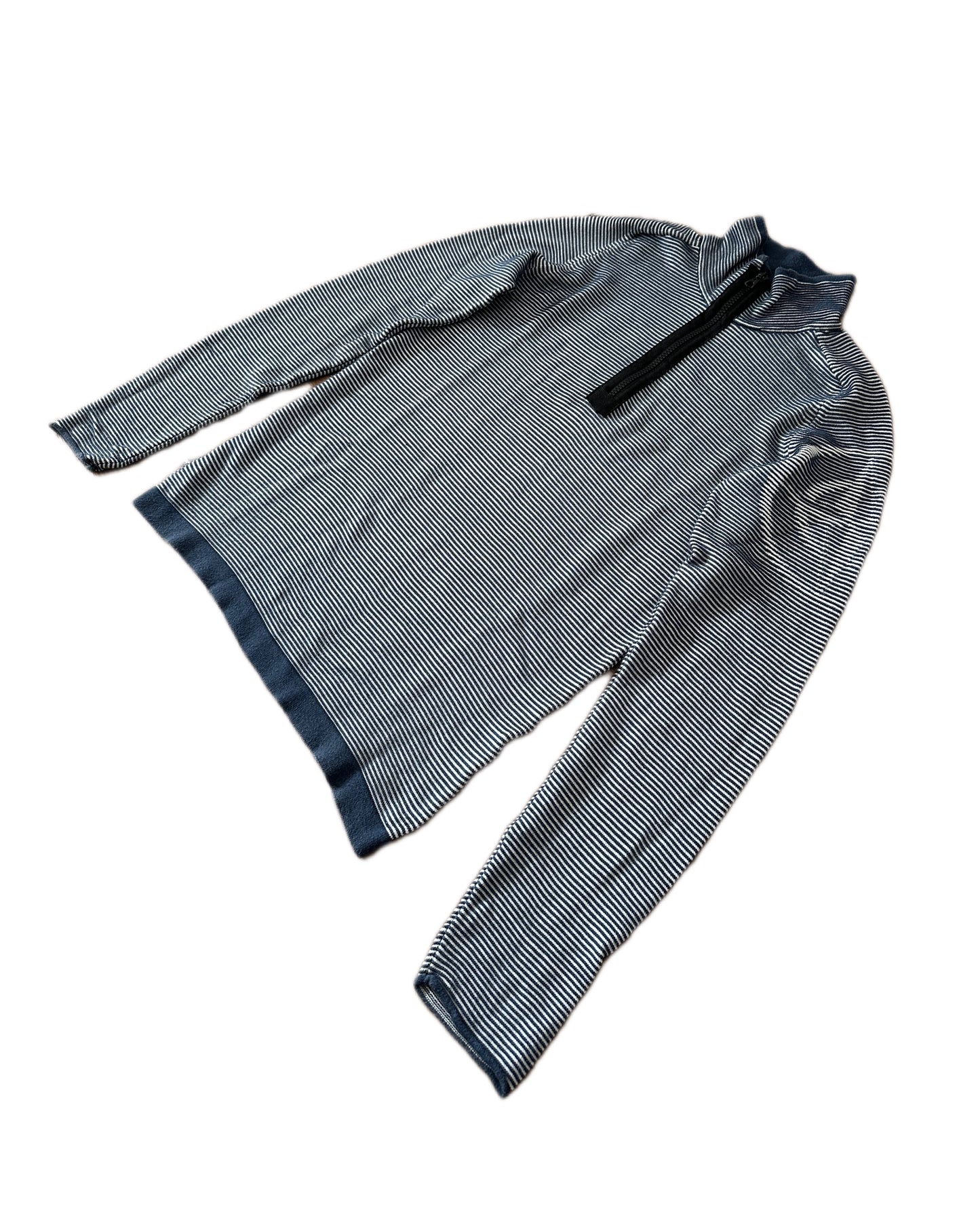 Stone Island 2009 Holographic Logo Quarter Zip 3D Knit Sweatshirt - M - Made in Italy