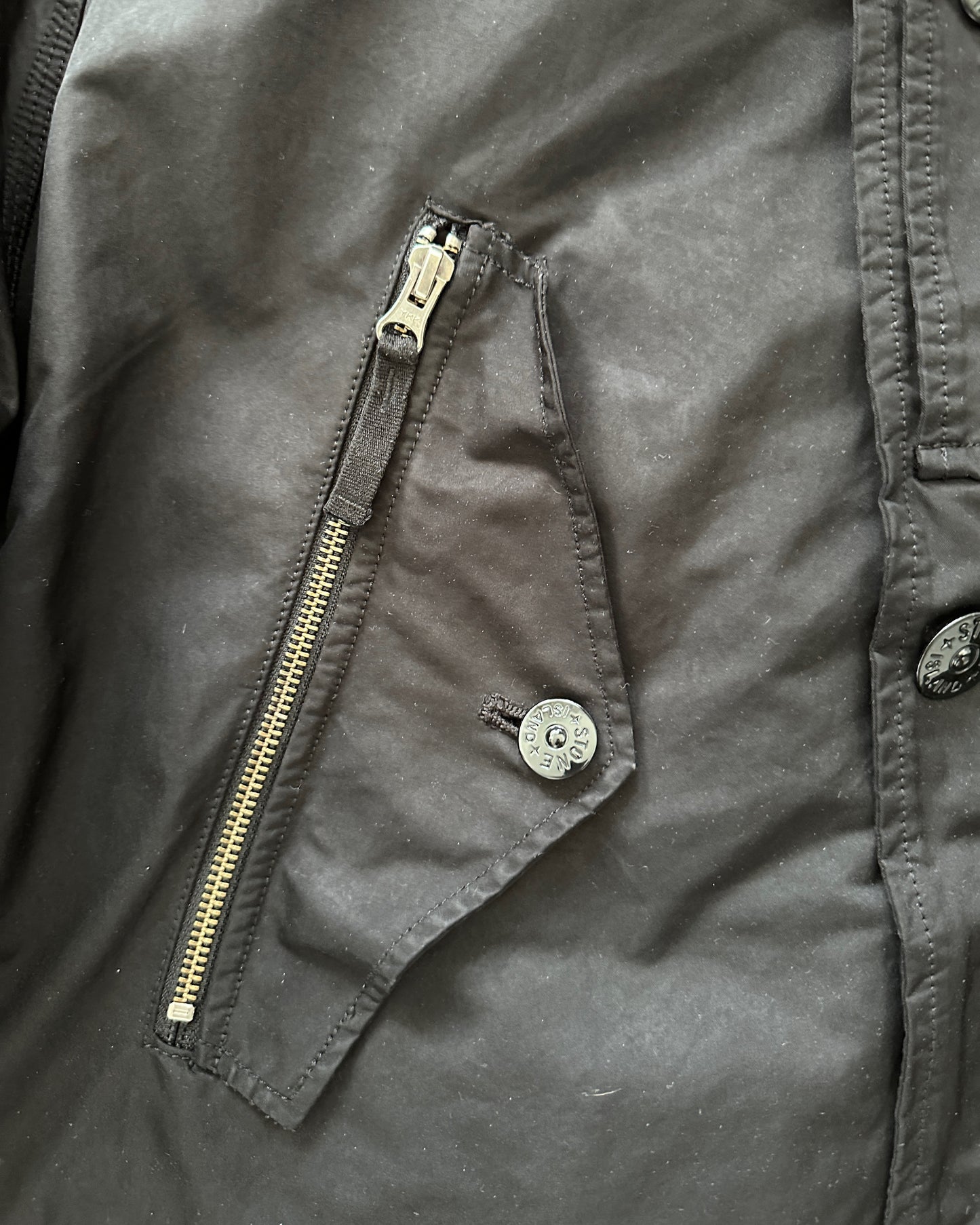 Stone Island 2009 Black Microfibre Down Parka - 3XL