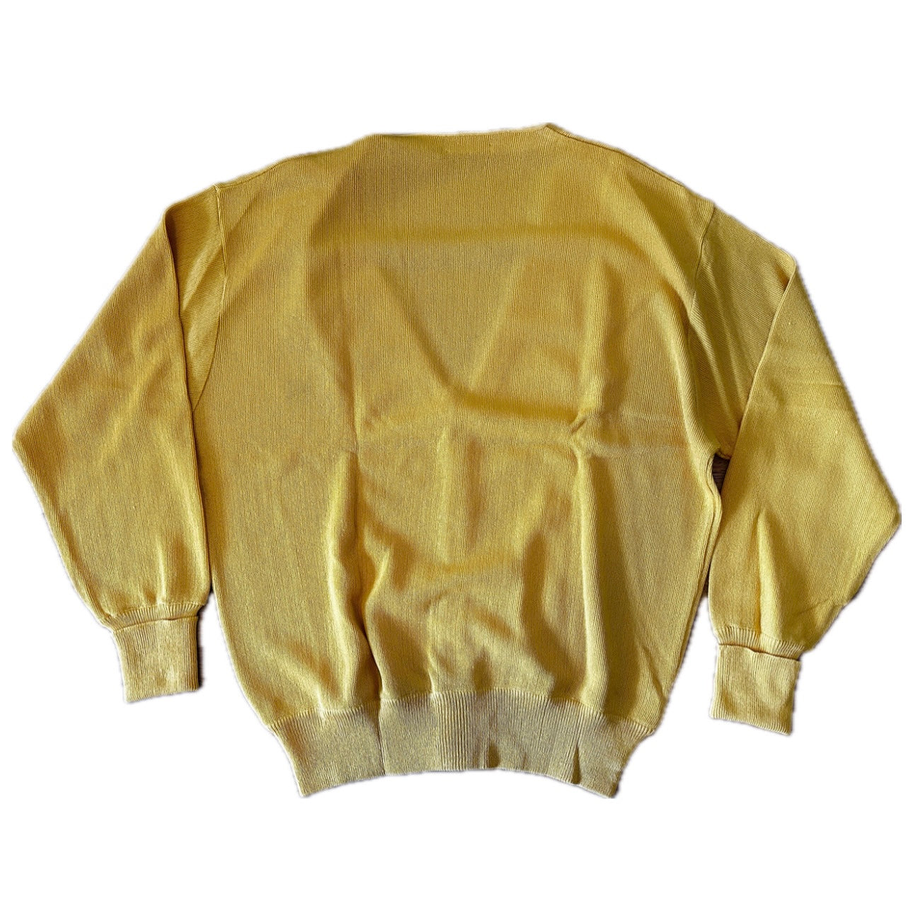 Burberrys Vintage 80s Cardigan Yellow - Deadstock - 8 / XXL - Made in Spain