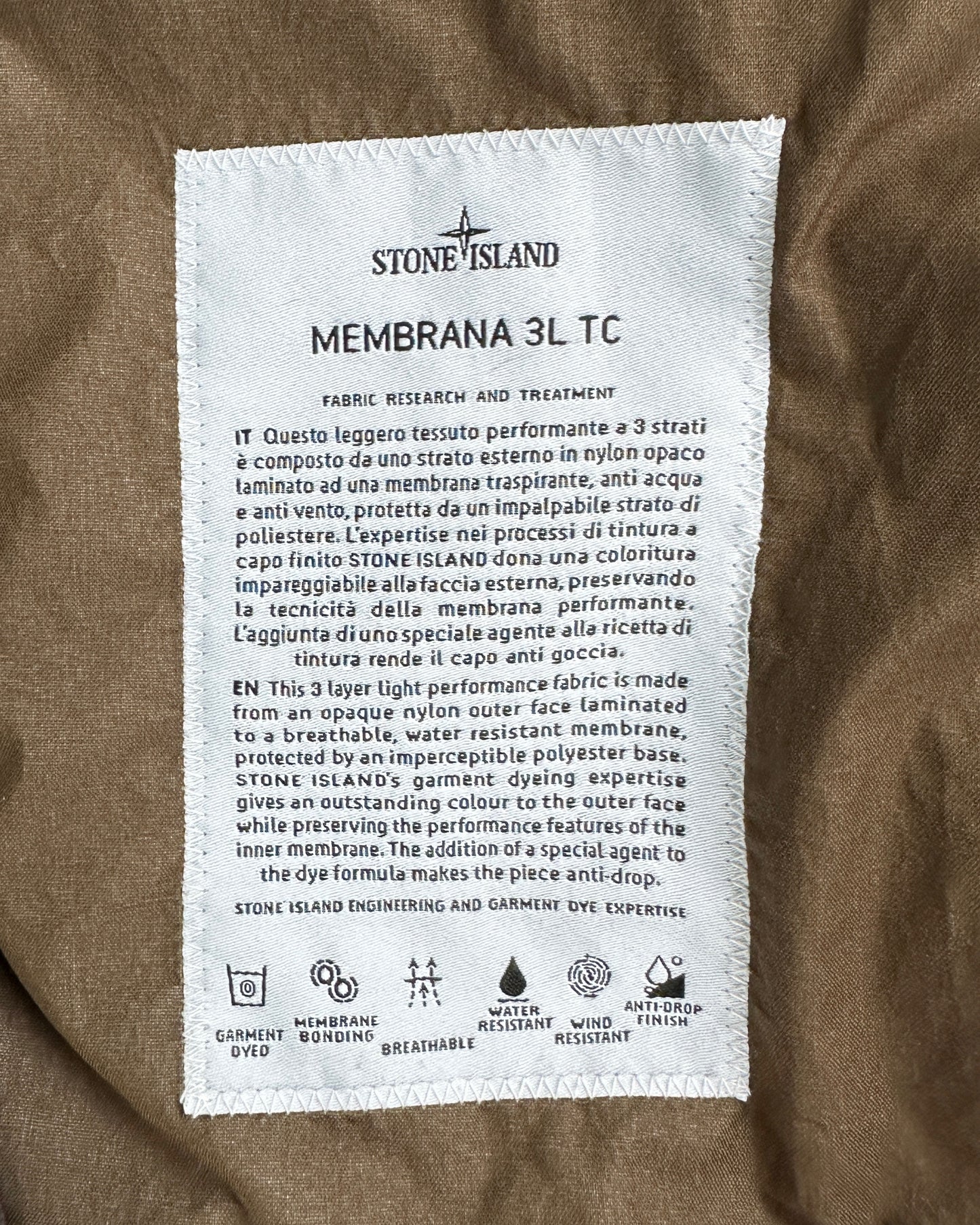 Stone Island 2015 Membrana 3L TC Jacket - M