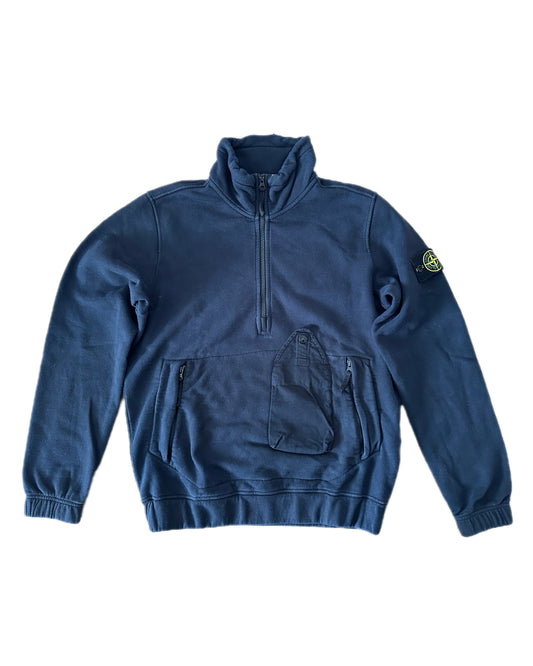 Stone Island 2020 Navy Half-zip Sweatshirt - S fits M 