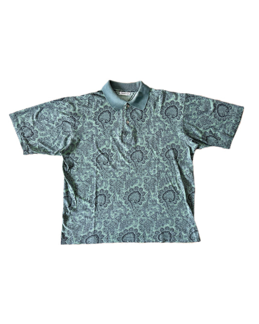 Boneville 80s Vintage Floral Polo Shirt - XL - Made in Italy