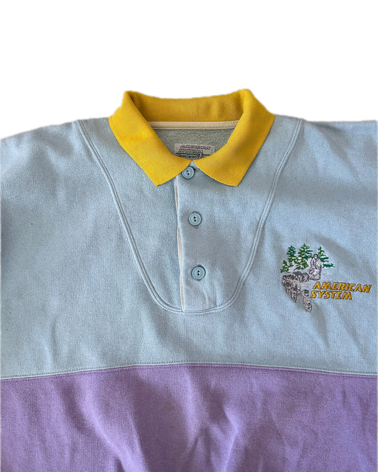 American System 1986 Polo Fleece Sweatshirt - XXL - Made in Italy