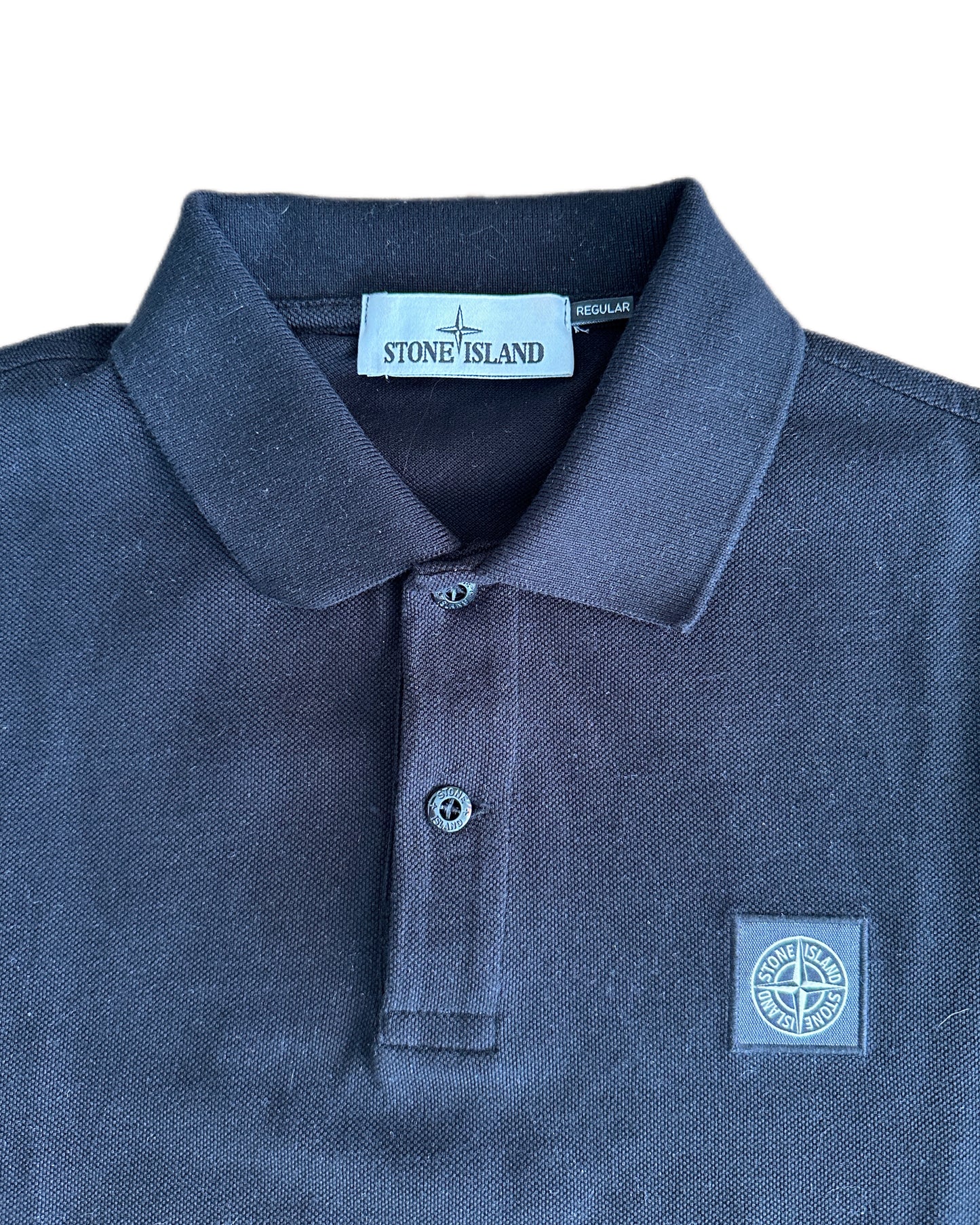 Stone Island 2022 Patch Program Black Polo Shirt - M
