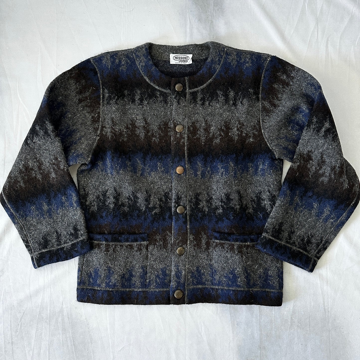 Missoni Uomo Vintage BNWT 90s Wool Cardigan 52 L Made in