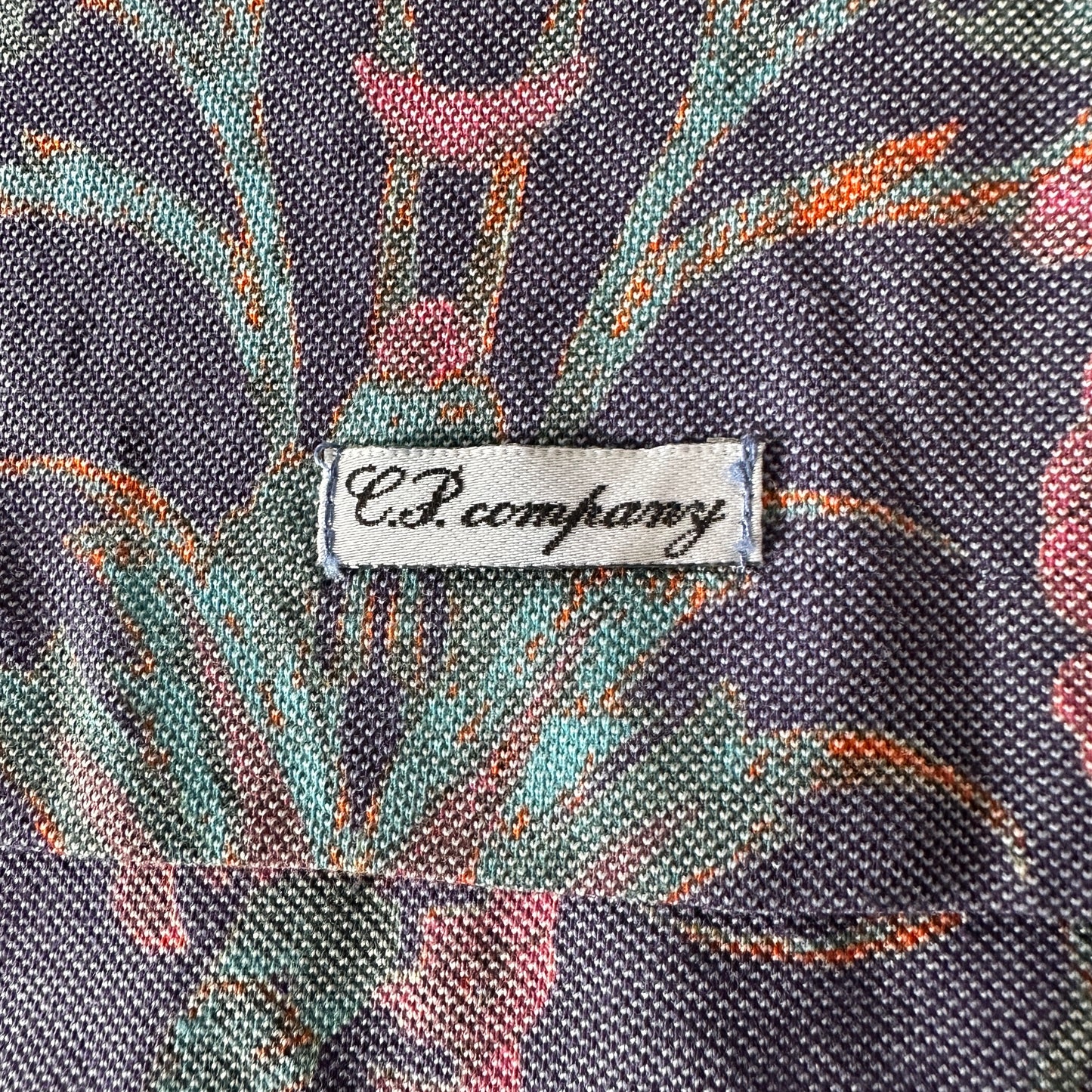 C.P. Company Vintage 1990 Massimo Osti Floral Print Polo T-Shirt - BNWT - XL - Made in Italy