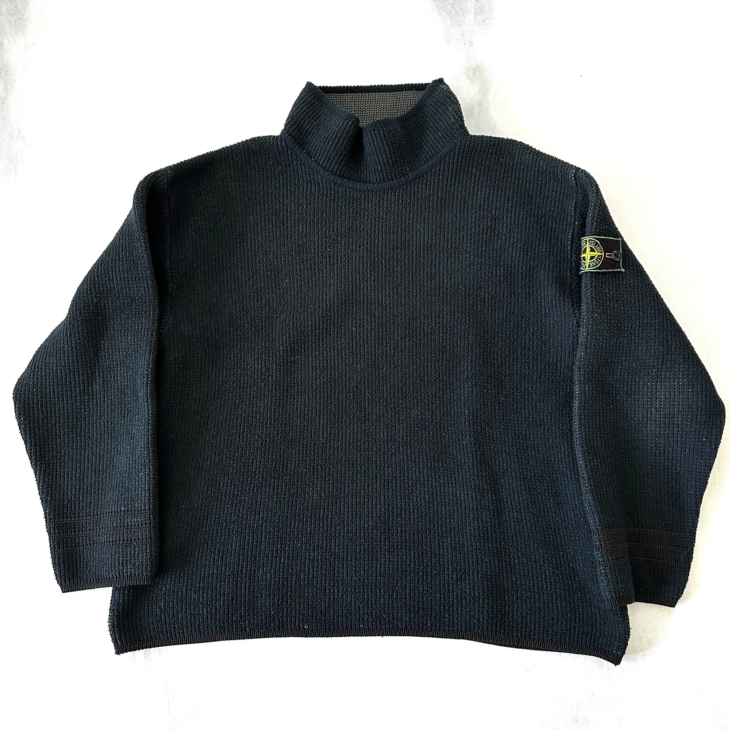 Stone Island 1998 Vintage Turtleneck Knit Sweater - XL - Made in 