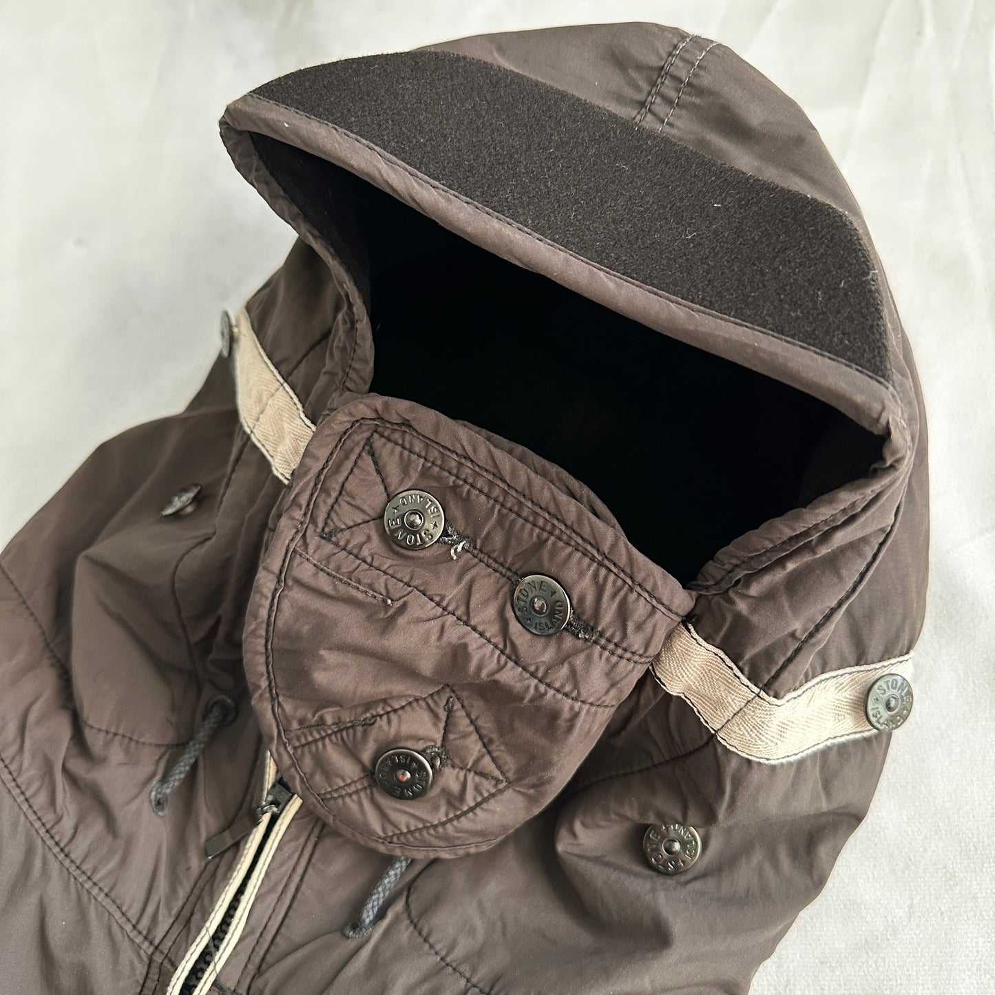 Stone Island 2006 Raso Floccato Riot Mask Jacket - 3XL - Made in Italy