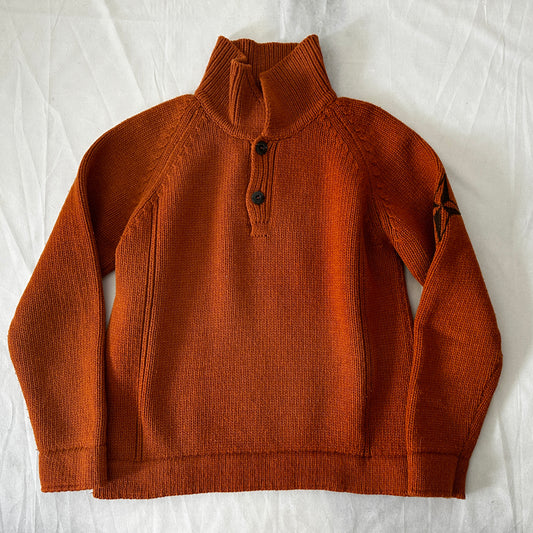 Stone Island Vintage 2001 Knit Wool Troyer - M - Made in Italy