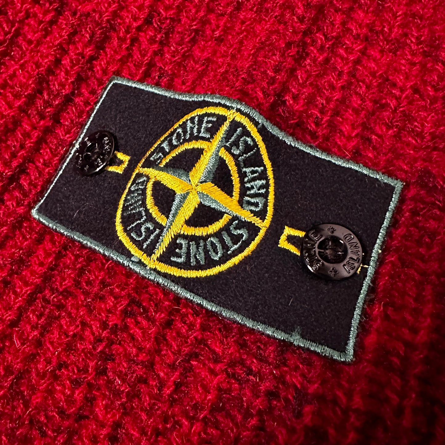 Stone Island Vintage 80s Rollneck Sweater Knit Wool Red - M - Made in Italy