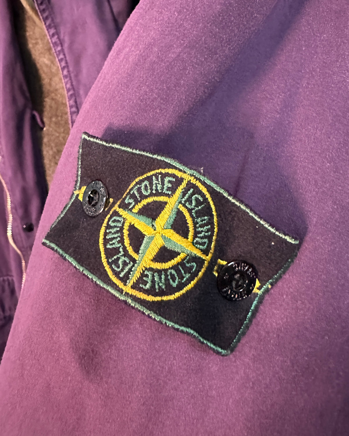 Stone Island 1992 Vintage Raso Gommato Jacket with Wool Liner - XL - Made in Italy