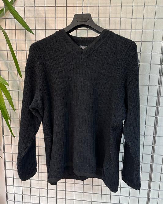 Boneville 1997 Vintage Wool V-Neck Sweater - 4 / L - Made in Italy