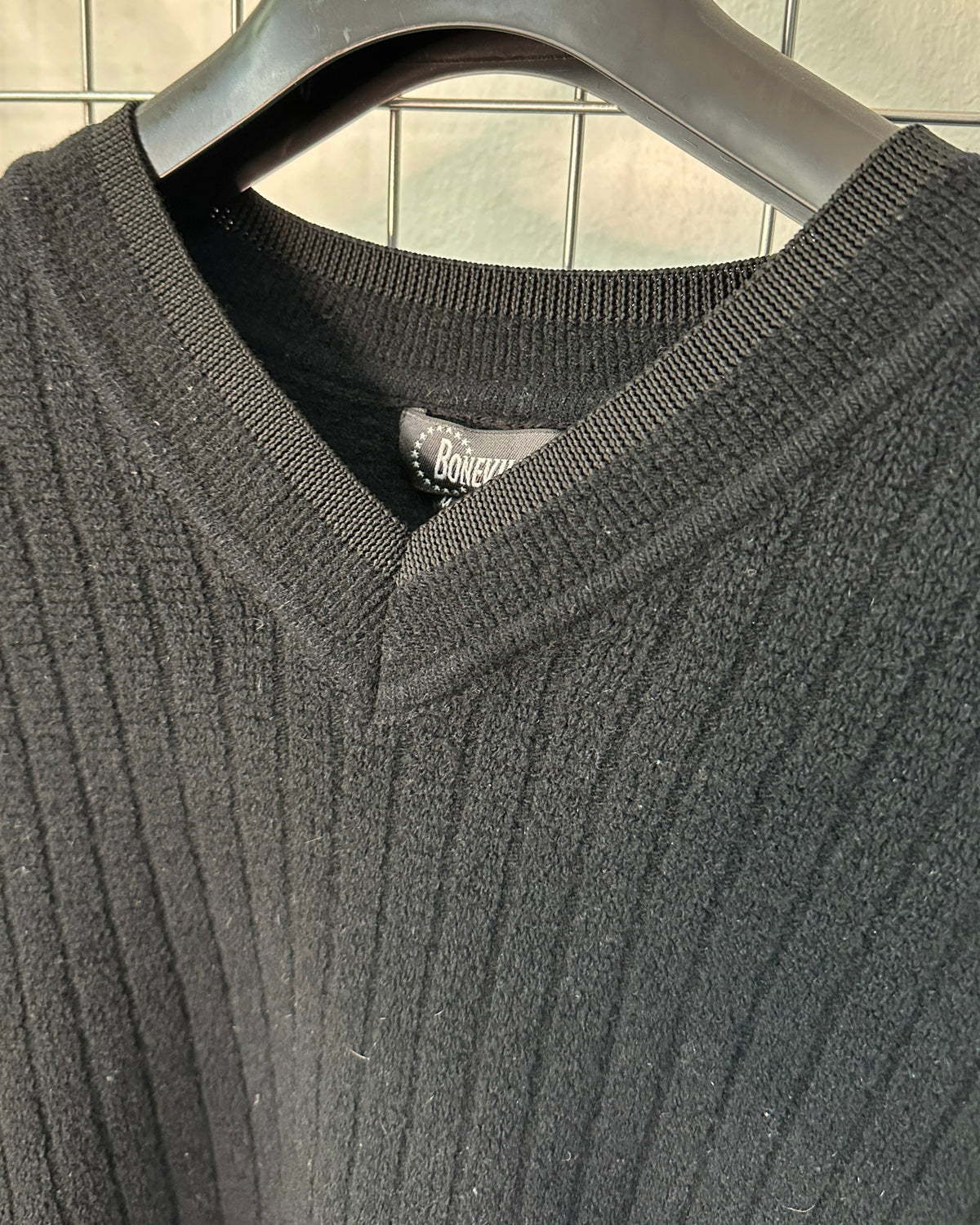 Boneville 1997 Vintage Wool V-Neck Sweater - 4 / L - Made in Italy