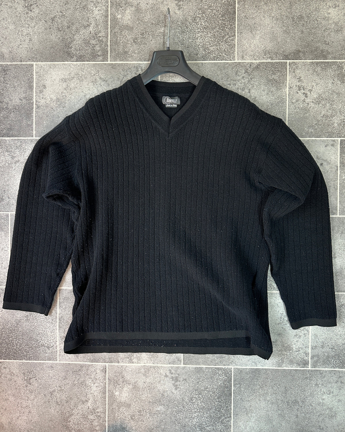 Boneville 1997 Vintage Wool V-Neck Sweater - 4 / L - Made in Italy