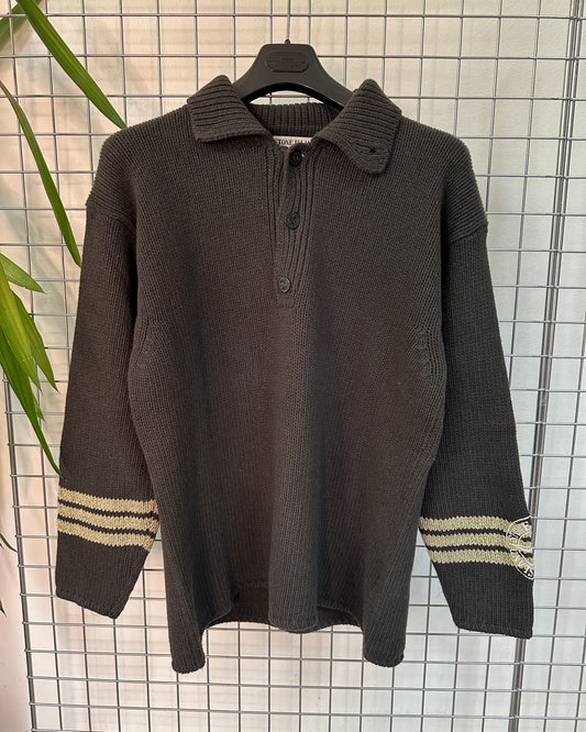 Stone Island 1996 Vintage Wool Knit Troyer Sweater - M (fits L) - Made in Italy