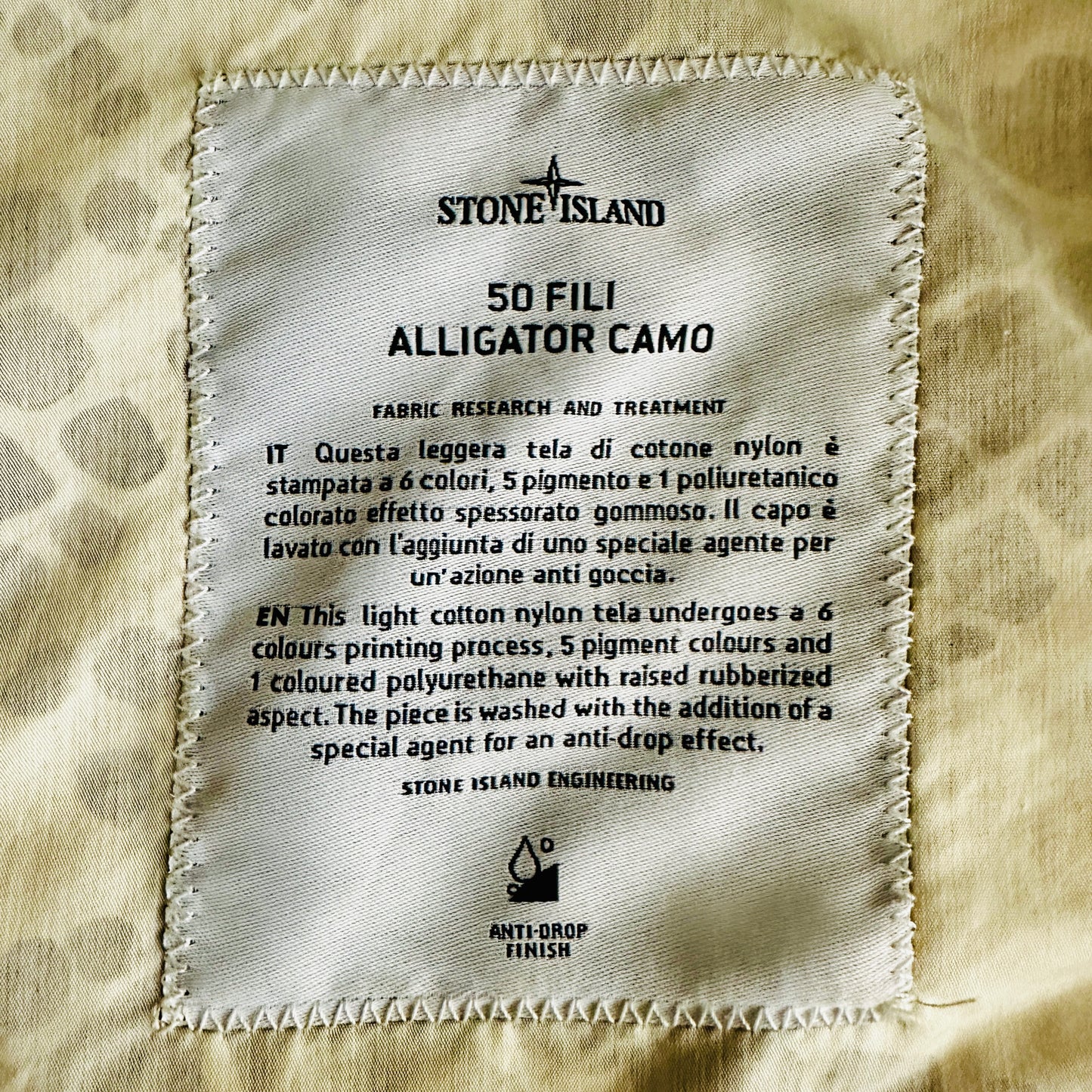 Stone Island 2018 Alligator Camo 50 Fili Jacket - XL - Made in Italy