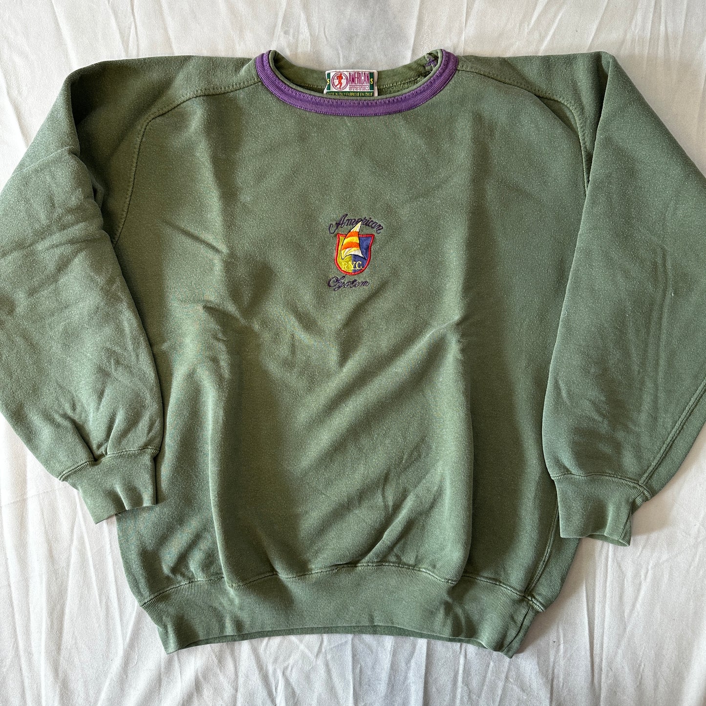 American System 80s Vintage Sweatshirt- M - Made in Italy