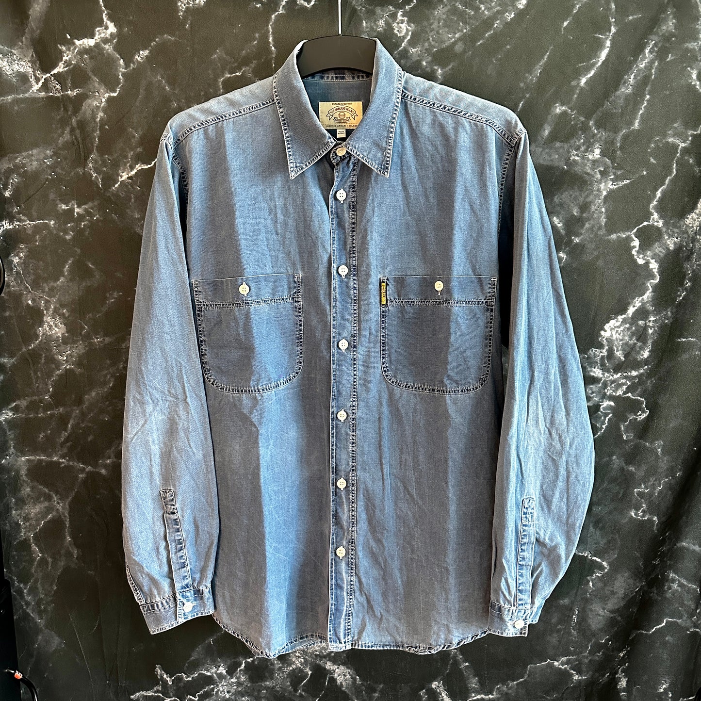 Armani Jeans Vintage 90s Denim Shirt - L - Made in Italy