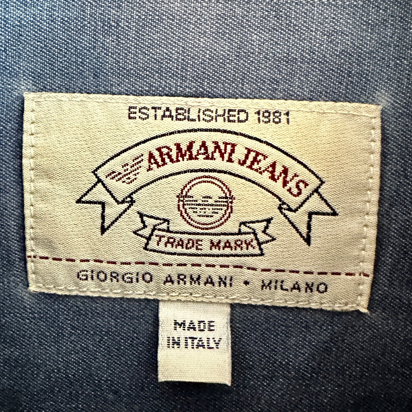 Armani Jeans Vintage 90s Denim Shirt - L - Made in Italy