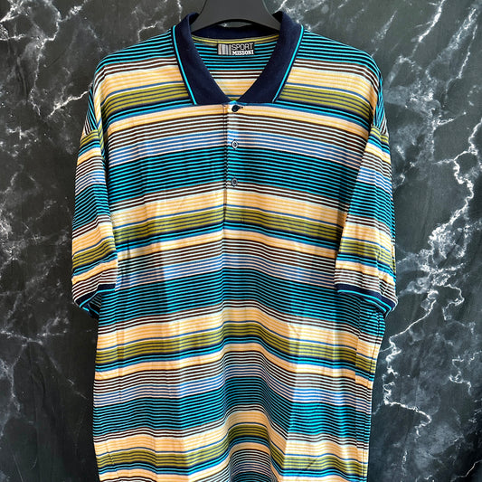 Missoni Sport Vintage 80s Polo Shirt - 60 / XXL - Made in Italy