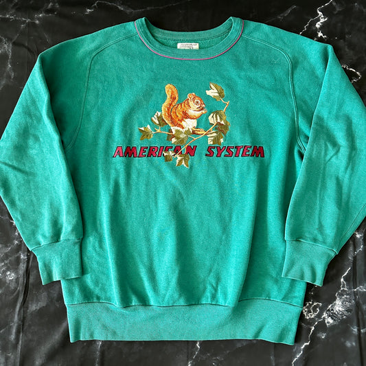 American System 80s Vintage Sweatshirt- XL - Made in Italy