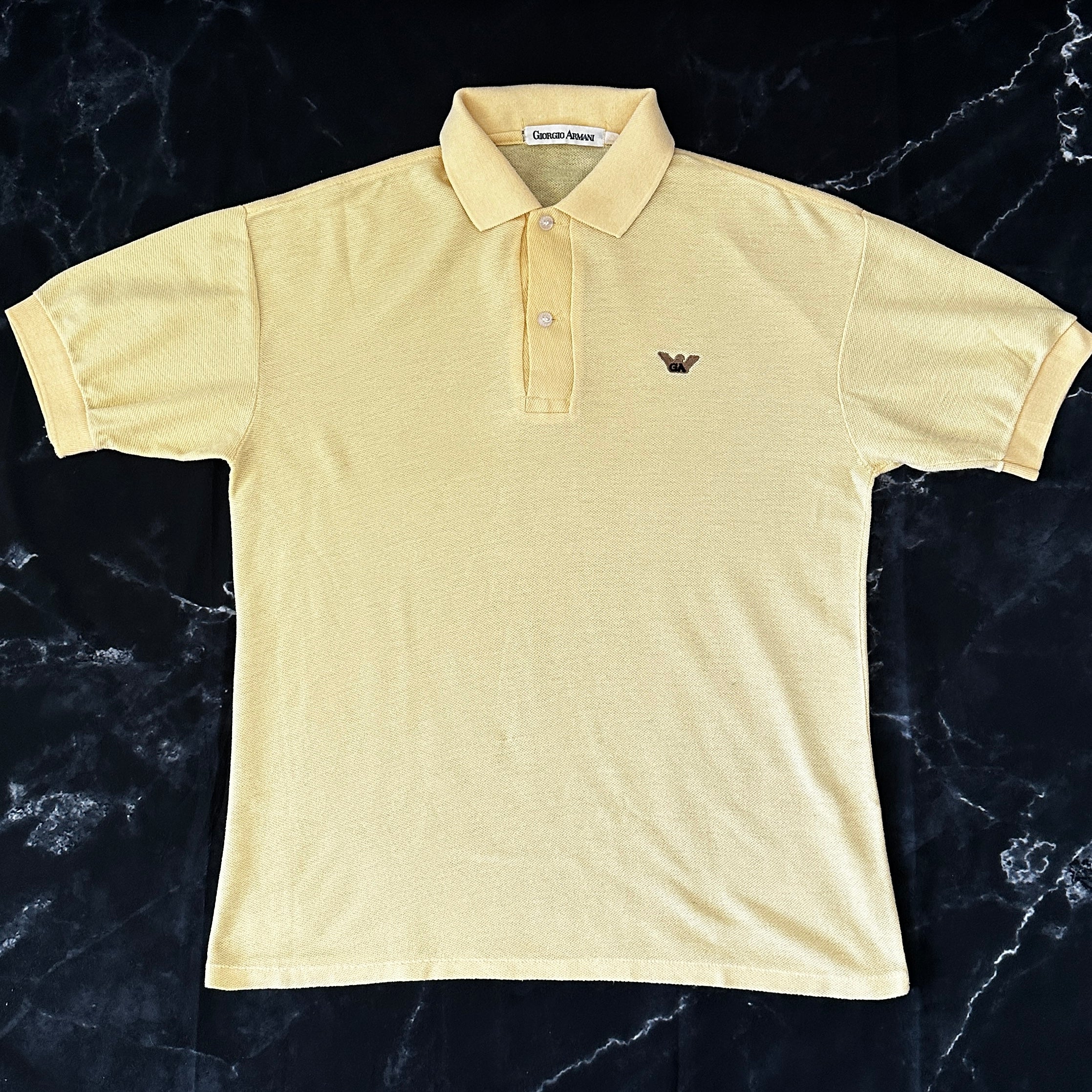 Giorgio Armani Vintage 80s Golden Eagle Polo Shirt M Made in