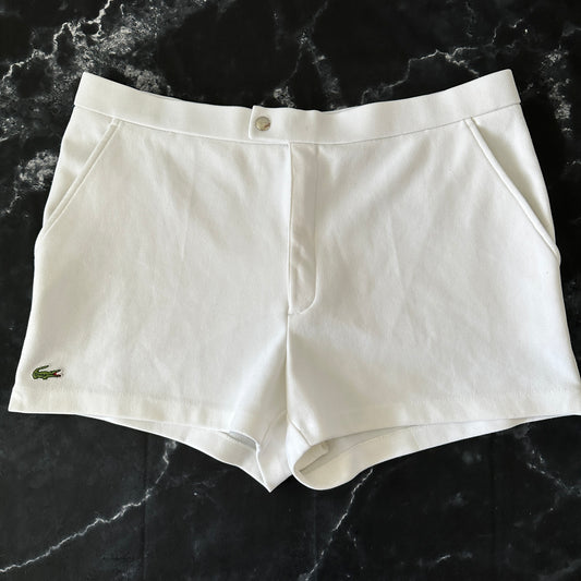 Lacoste Vintage 80s Tennis Shorts - White - 50 - Made in France