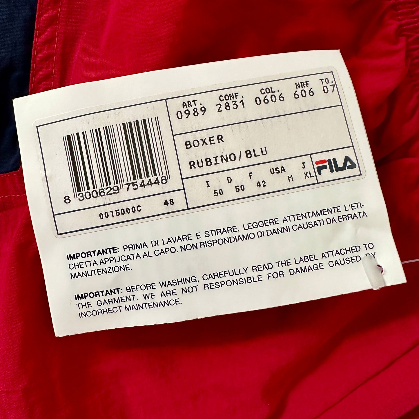 Fila Vintage 1993 Sports Shorts Red - 50 / M