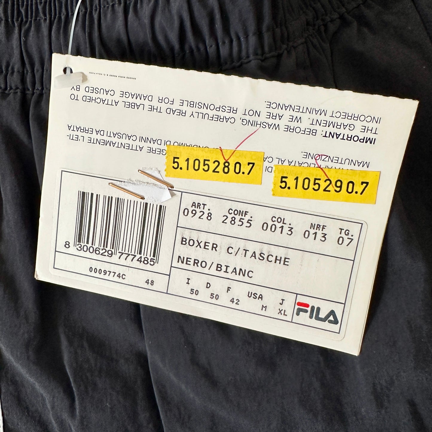 Fila Vintage 1992 Shorts Black & White - 50 / M - Made in Italy