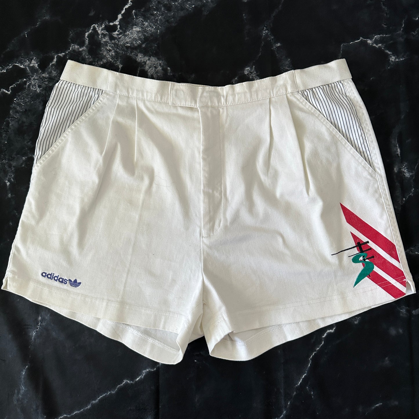 Adidas Vintage 80s Edberg Tennis Shorts - White - 52 / L