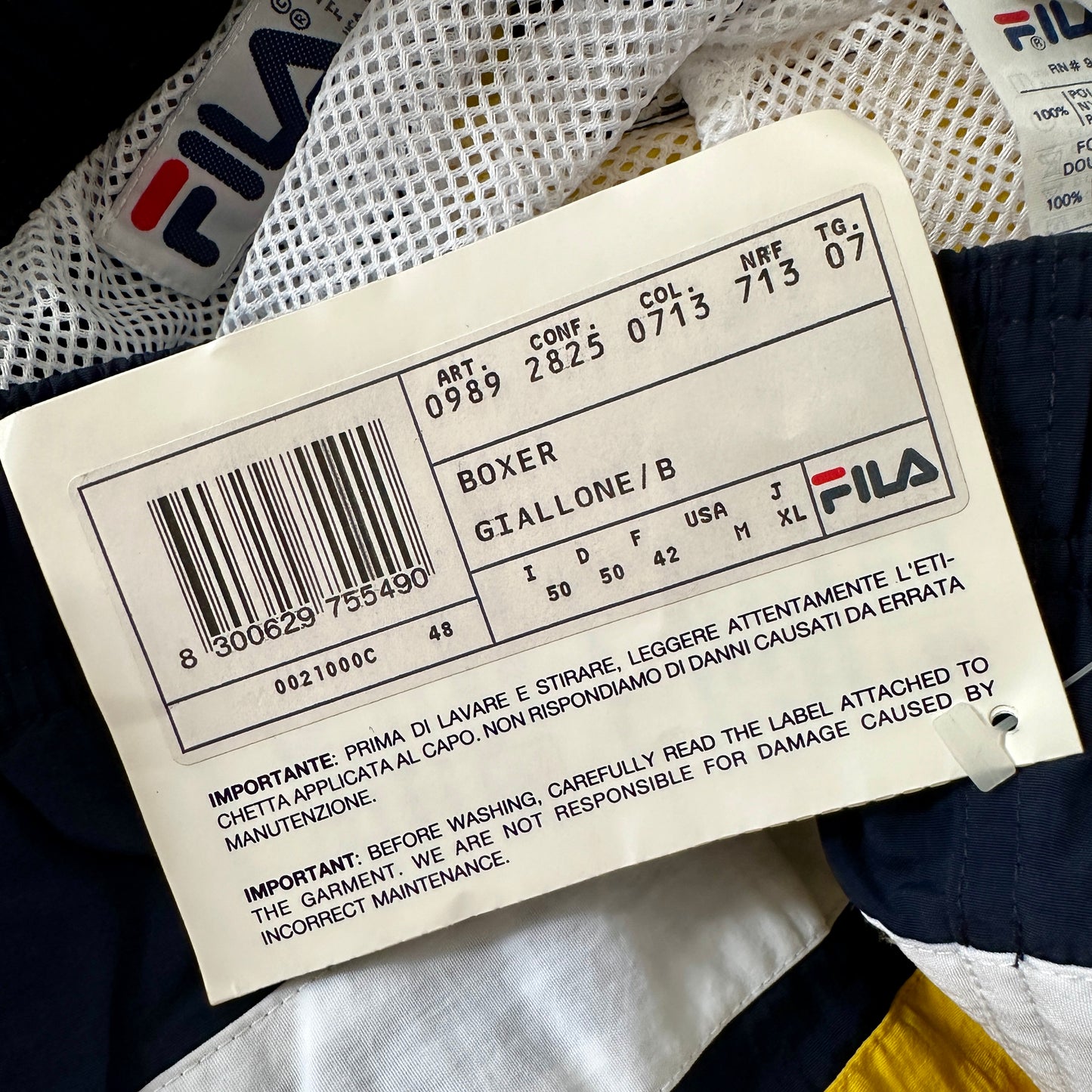 Fila Vintage Sports Shorts 1993 Yellow - 50 / M