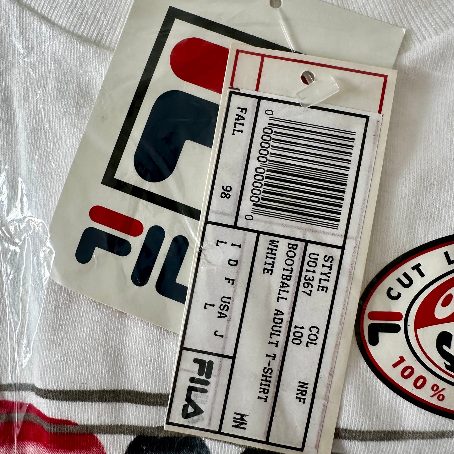 Fila Vintage 1994 Front Logo 2 T-Shirt Sealed Bag BNWT - L - Made in USA